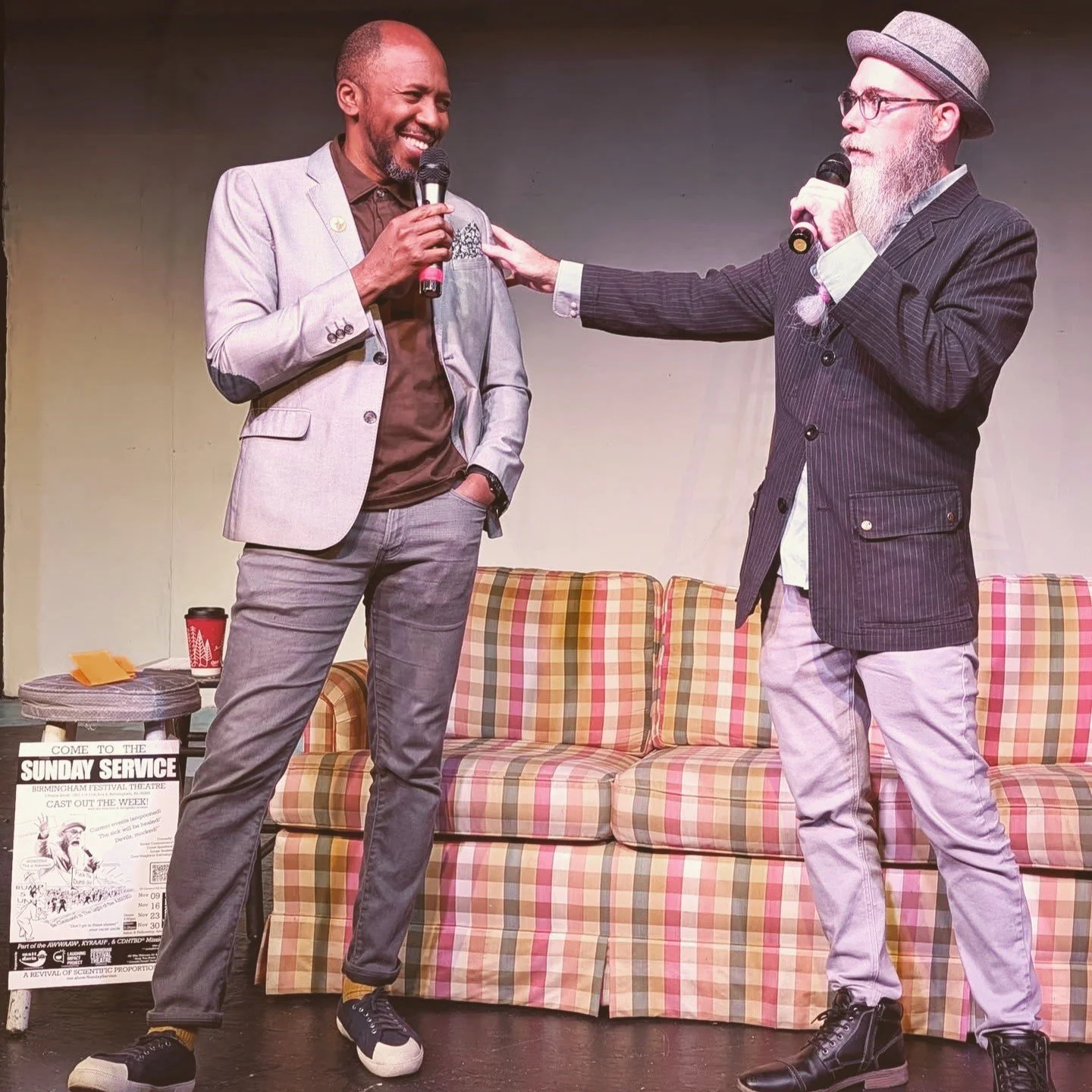 SUNDAY SERVICE returns today at 5:30pm! Bring the bad and crazy news of the week for a comedy exorcism in this faux-revival themed hilarity! Hear about good initiatives coming up locally, share tales of woe or wins, and bask in the light of the absur