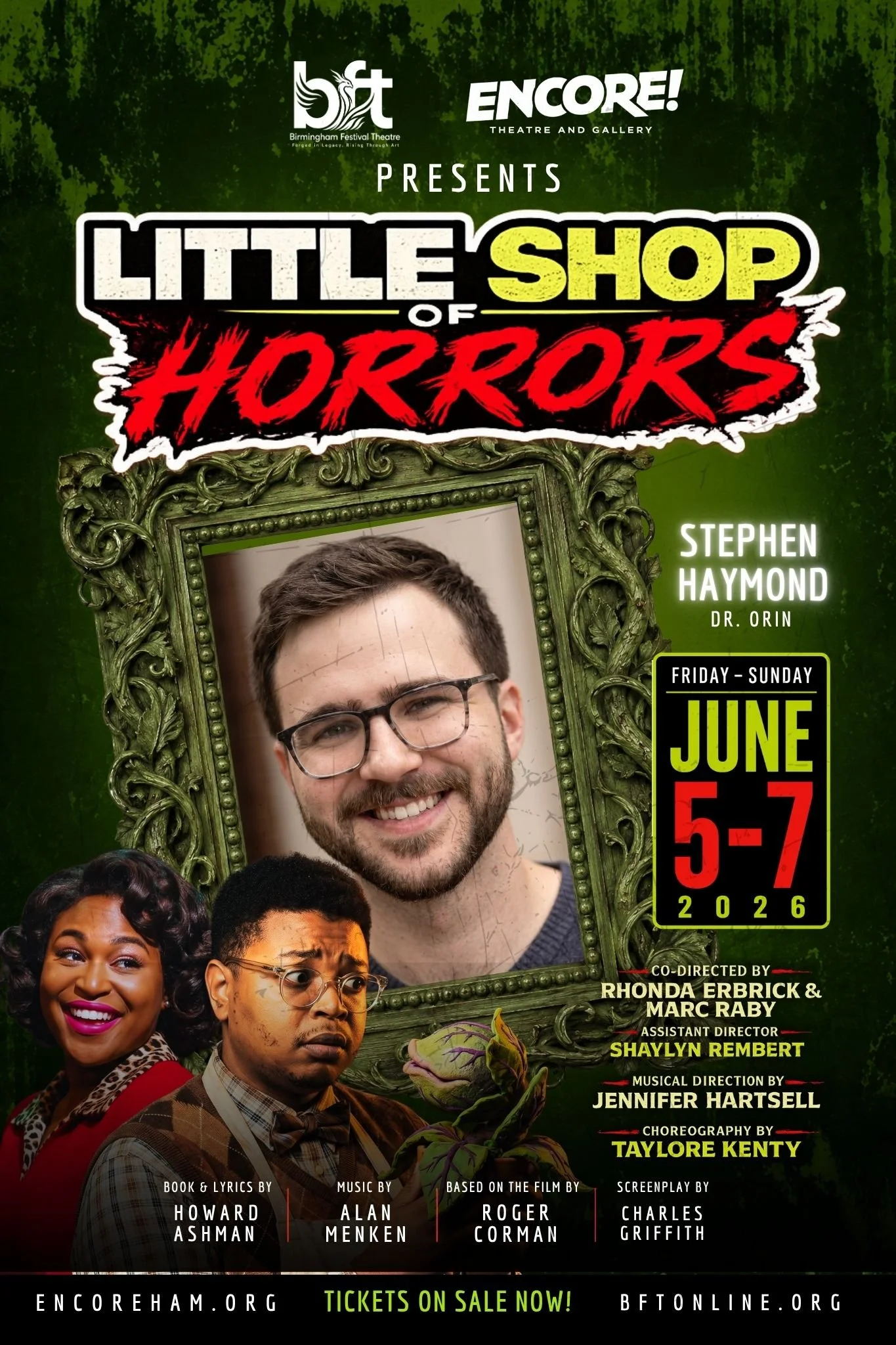 Stephen Haymond is thrilled to be performing in his first production in the city of Birmingham. His most recent credits include Rent (Mark), To Live and Die (Moros), and The Lightning Thief (Chiron/Voice of Kronos) all at the University of Montevallo