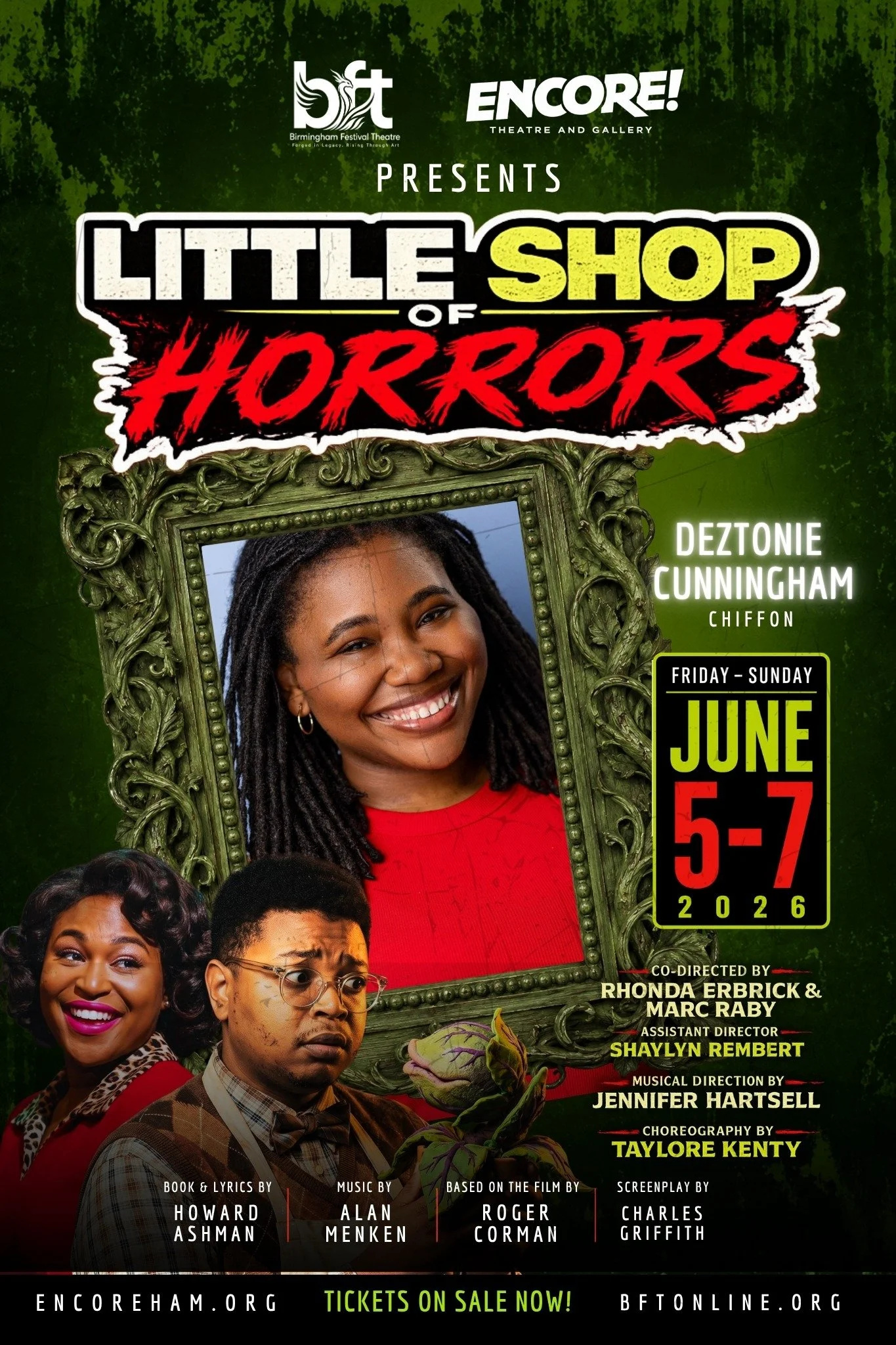 This is Deztonie Cunnigham's first show with BFT and Encore Theatre and she is beyond excited to work with this wonderful cast. In May of 2025, Deztonie graduated from the University of Alabama at Birmingham with a Bachelor of Fine Arts in Musical Th