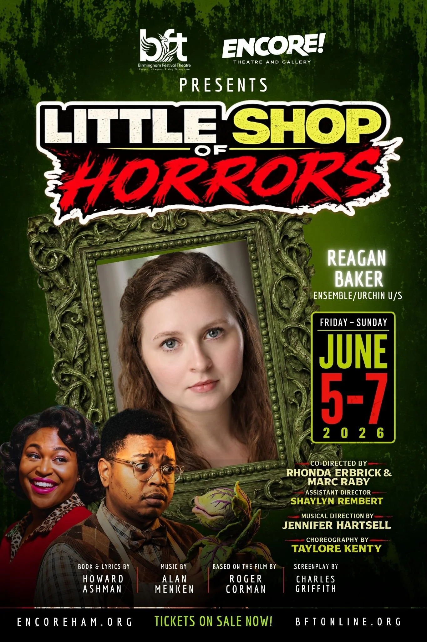 Reagan Baker is thrilled to be making her debut at BFT down on Skid Row! This is her fourth show in Birmingham, most recently she was seen as Gail in Theatre Downtown's production of Appropriate. Before moving to Birmingham she worked as an Acting In