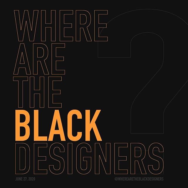 The design industry is lacking black voices. AIGA Design Census reports only 3% of designers, across disciplines, are black. Let&rsquo;s get more inclusive. Let&rsquo;s get uncomfortable. @wherearetheblackdesigners hosting a virtual event June 27. De