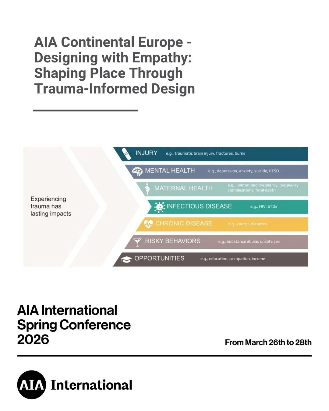 Christine Cowart, Janet Roche, Alina Osnaga | AIAISC26

This session invites us to rethink the built environment as a powerful tool for wellbeing, resilience, and emotional safety. Moving beyond traditional sustainability metrics, Trauma-Informed Des