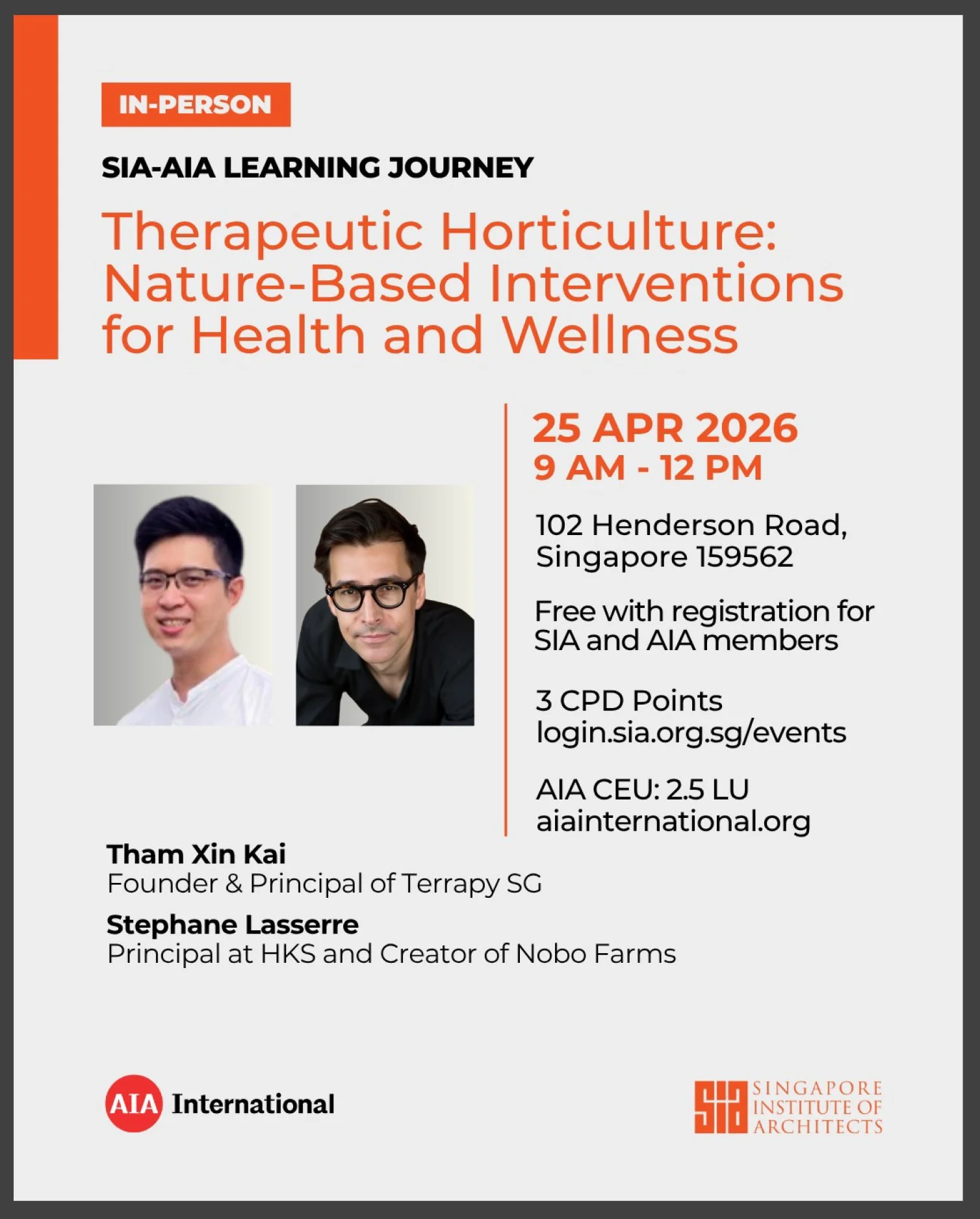 AIA Southeast Asia/ SIA - Therapeutic Horticulture: Nature-Based Interventions for Health and Wellness