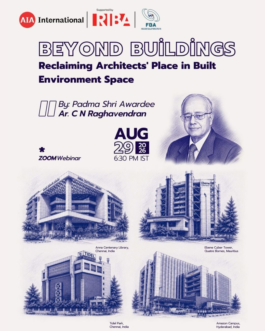 How can architects reclaim their central role in shaping the built environment?

Join AIA International on Saturday, 29 August for a special webinar with C.N. Raghavendran, veteran Indian architect, Padma Shri Awardee and recipient of the USGBC Leade