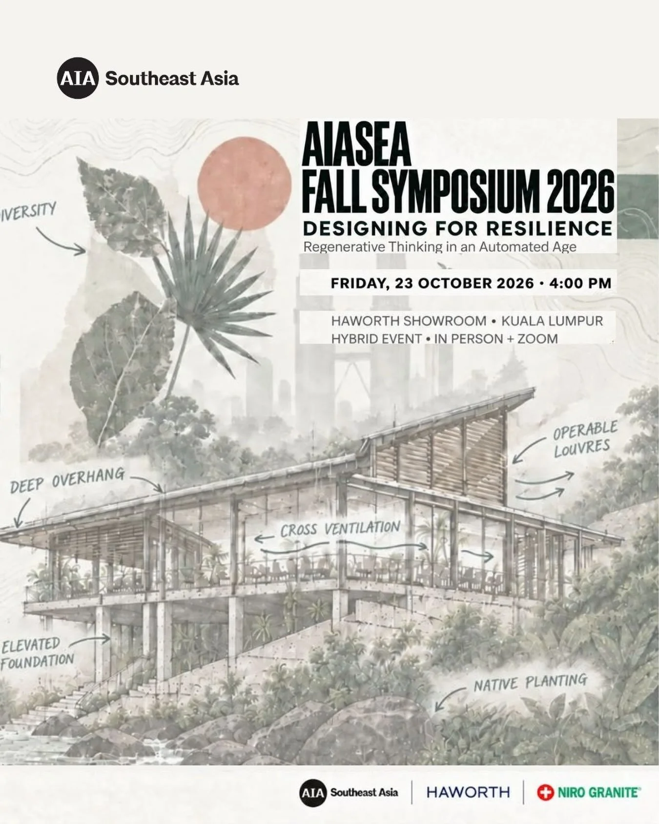 Join AIA Southeast Asia on 23 October for a hybrid symposium exploring ecological design, resilient and inclusive cities, and regenerative approaches rooted in biodiversity and cultural heritage.

Featuring:
- Dato&rsquo; Dr. Ar. Ken Yeang
- Prof. Da