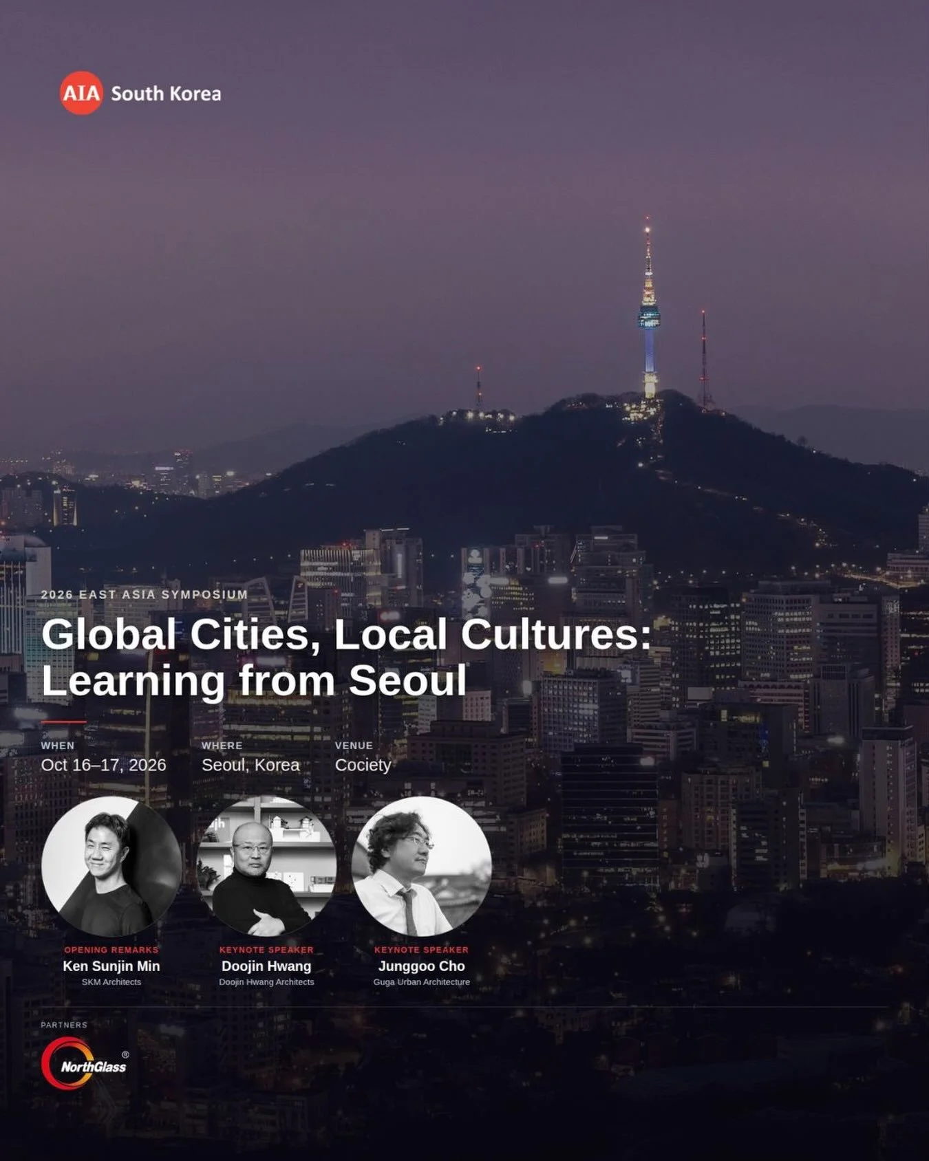 Seoul is calling &mdash; join us for the first AIA East Asia Symposium!

16&ndash;17 October 2026 | Seoul, South Korea

Hosted by AIA South Korea, this first-ever regional symposium brings together architects, urban planners and design leaders from a
