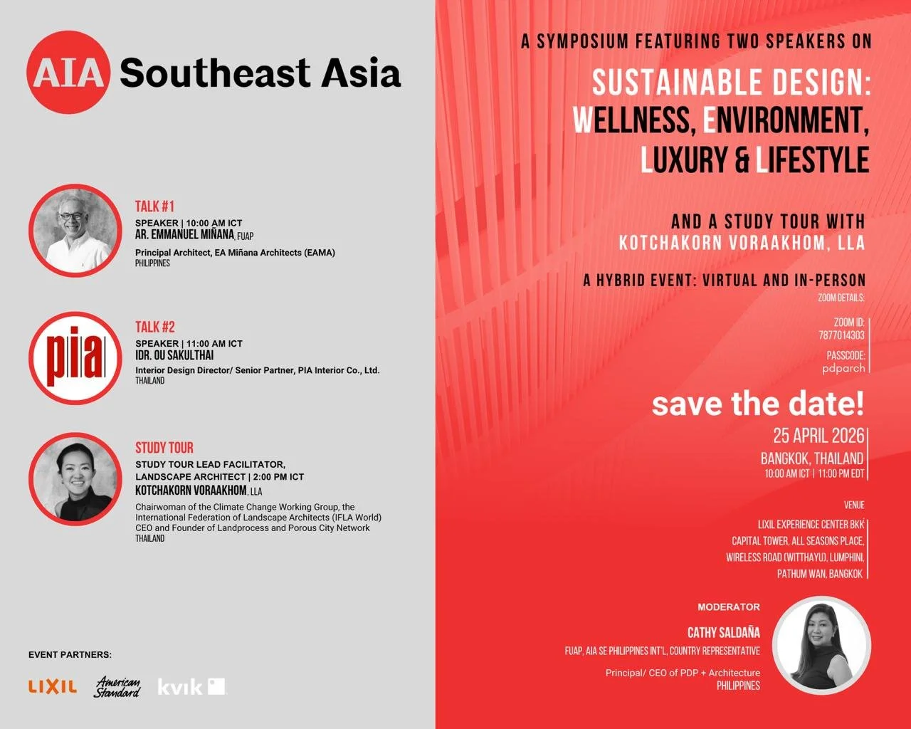 AIA Southeast Asia Symposium Bangkok - Sustainable Design: Wellness, Environment, Luxury & Lifestyle