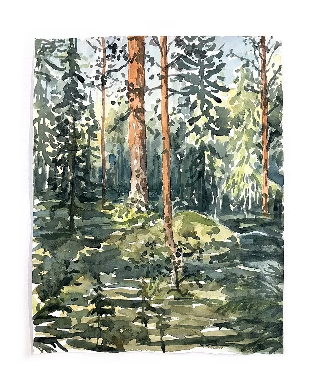 Forest Ramble (2025) Watercolour on cotton paper, 44 × 34cm.