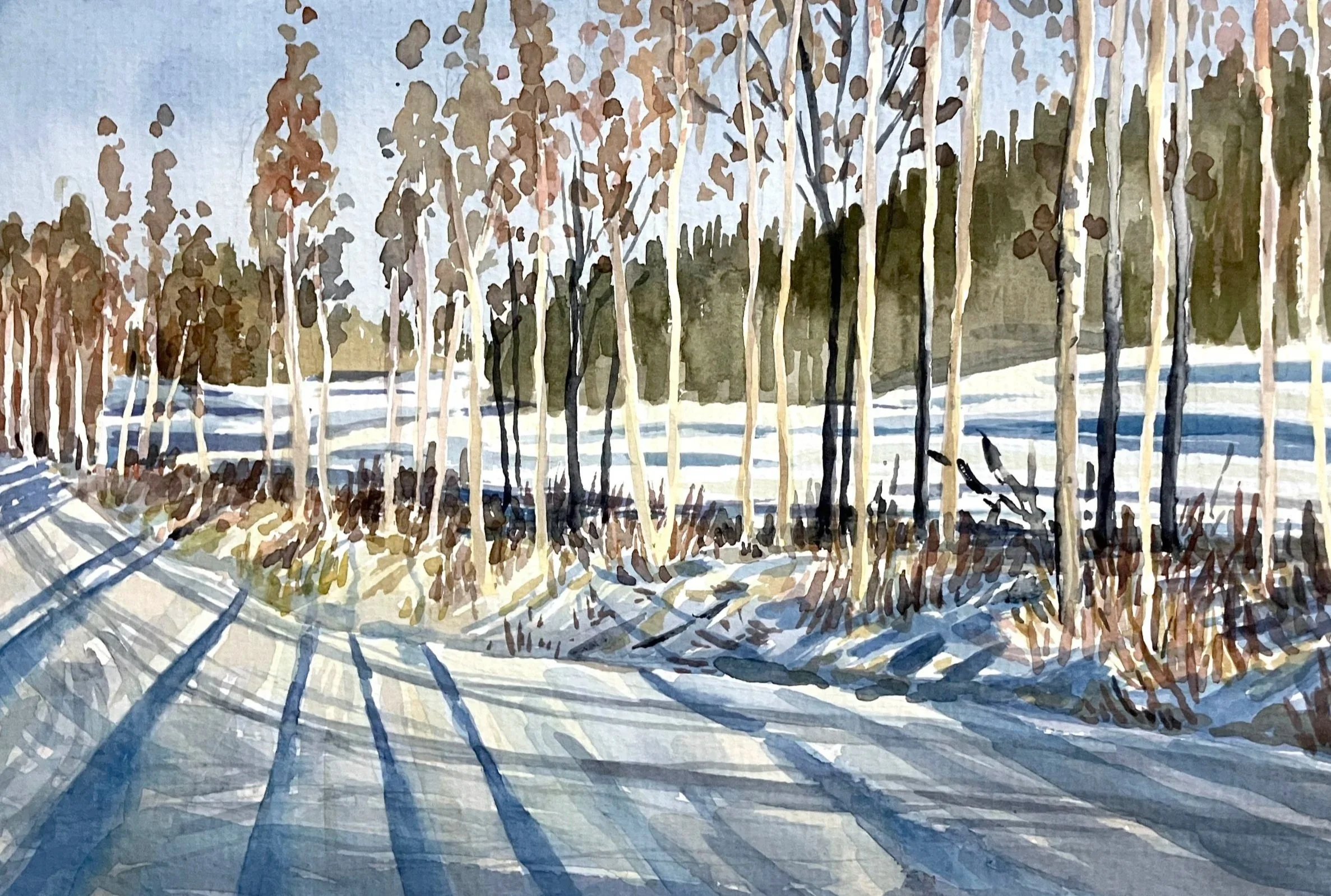  Snow Study (2025)   Watercolour on cotton paper, 18 x 24 cm.