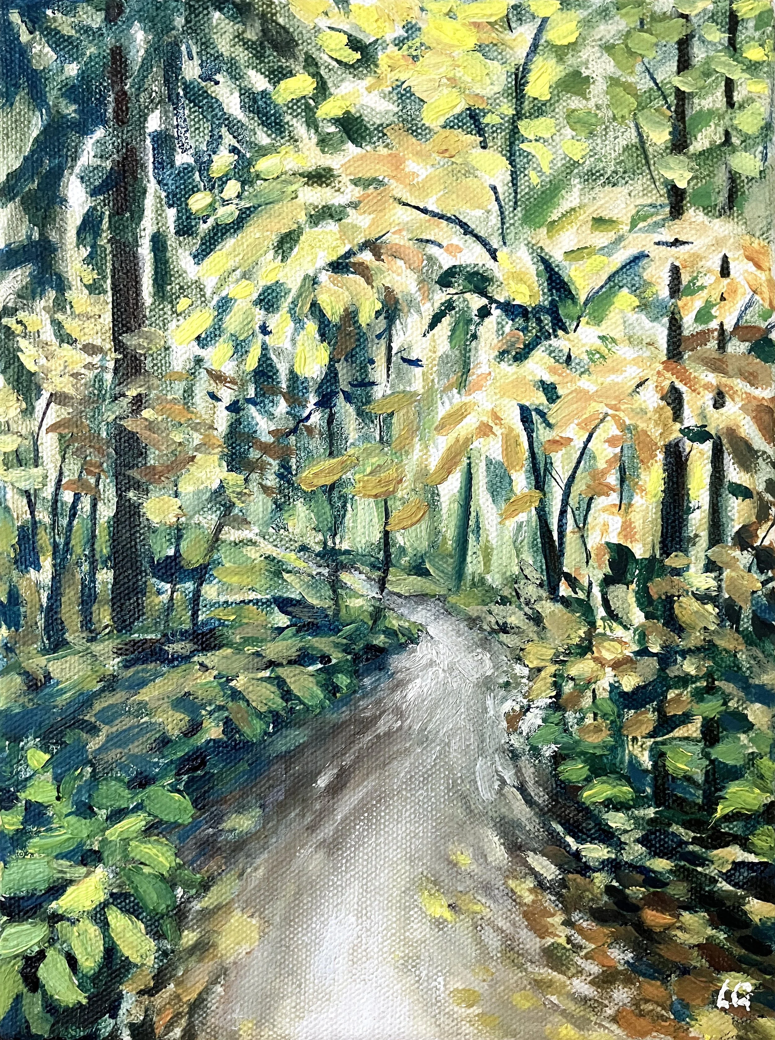 Forest Confetti (2026)  Oil on stretched cotton, 24 x 18 cm.