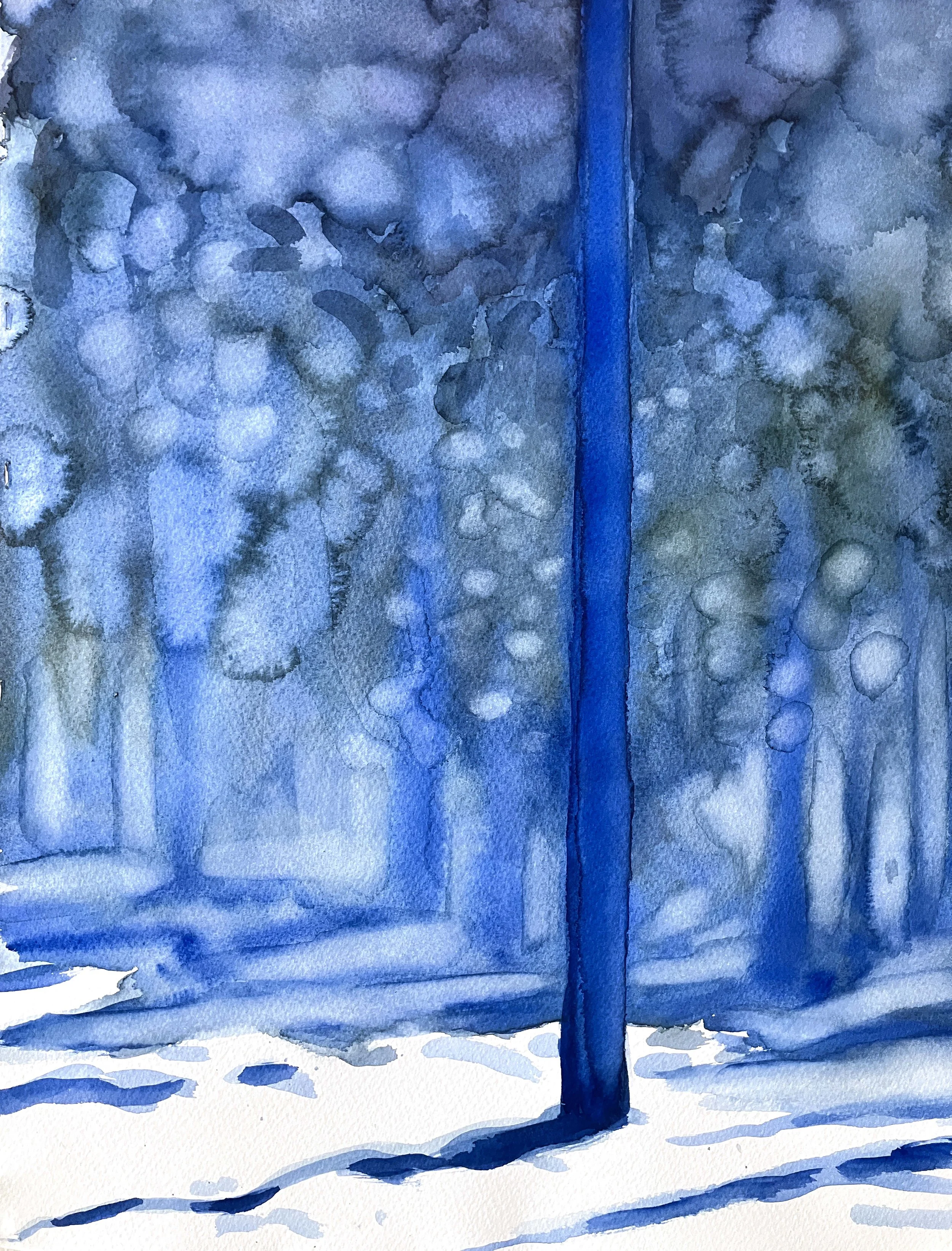  Blue Tree (2025)   Watercolour on cotton paper, 44 x 33 cm.
  Available - Galleria Becker Jyväskylä (Link) 