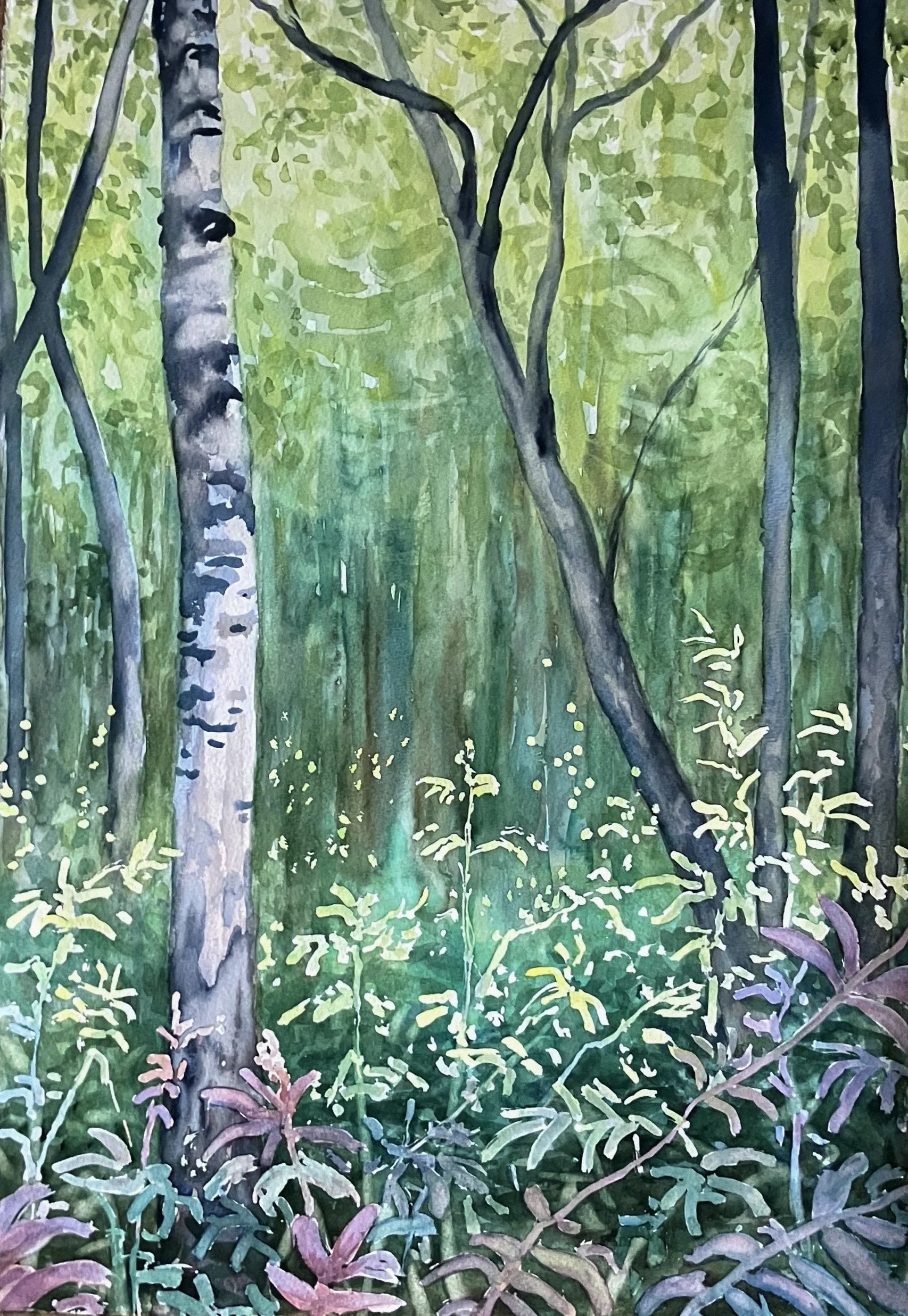  Forest Tangle (2026)  Watercolour on cotton paper, 56 x 38 cm.