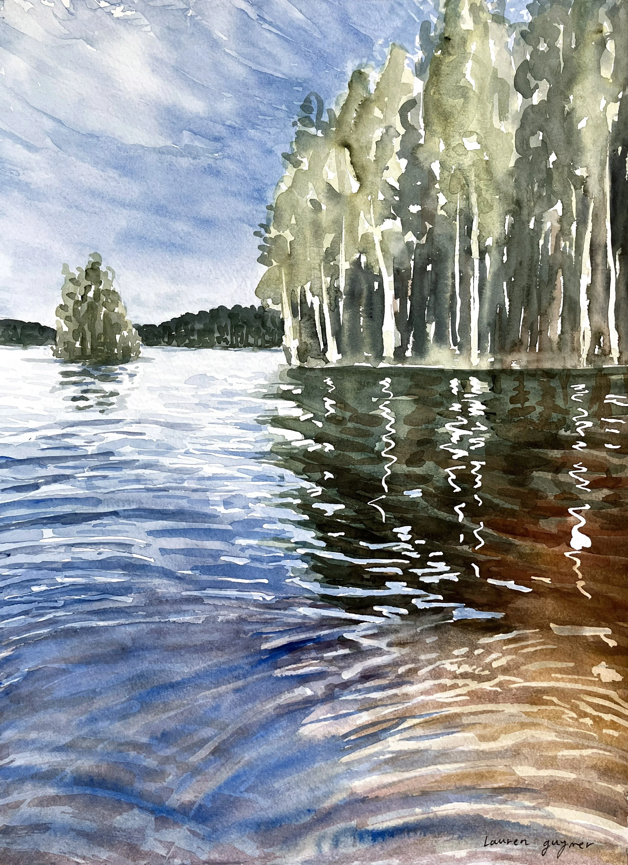  Levonmäki Reflections (2025)   Watercolour on cotton paper, 38 x 27.5cm.
   Available - Click to purchase (link)  