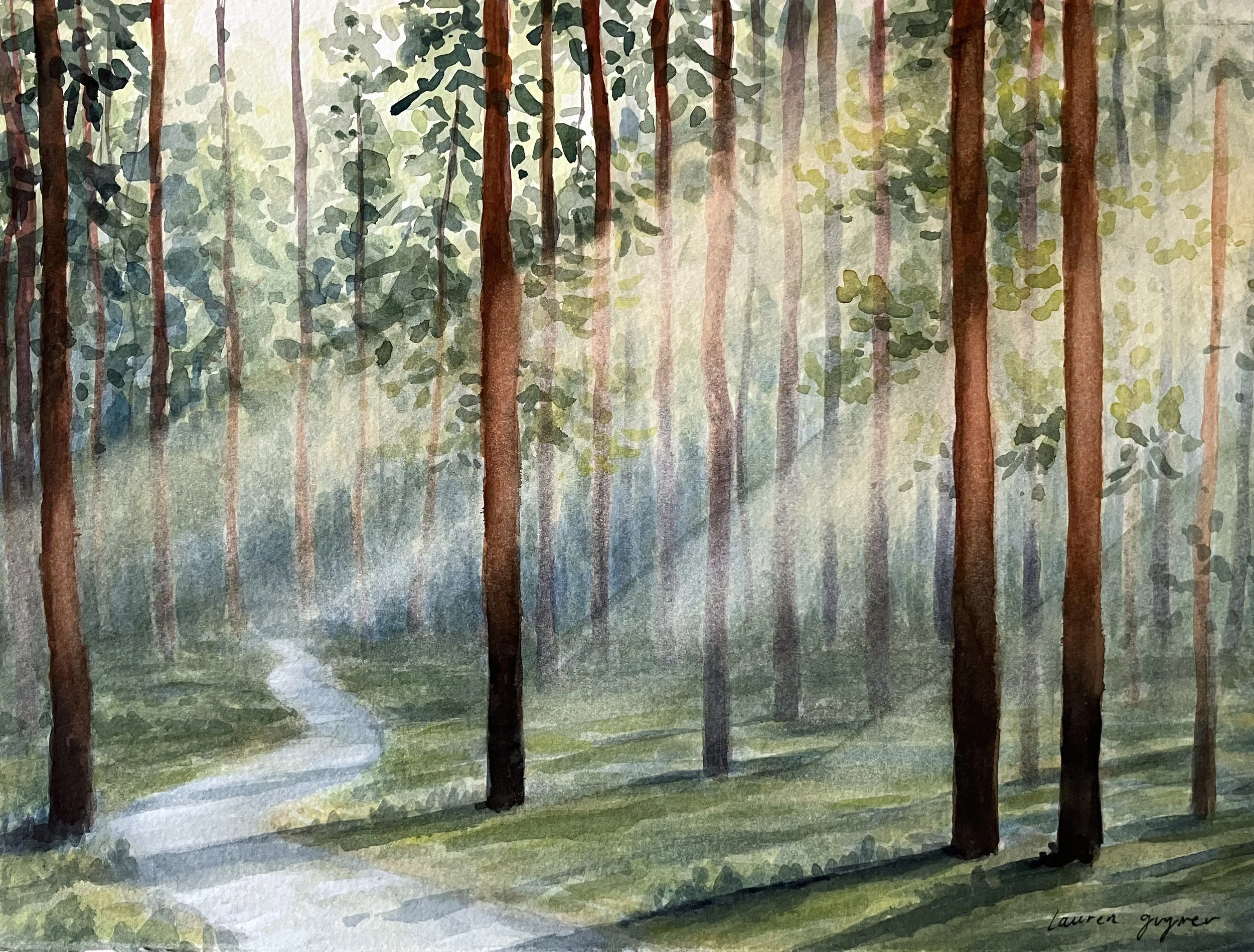  Leivonmäe Light (2025)   Watercolour on cotton paper, 28 x 38 cm.