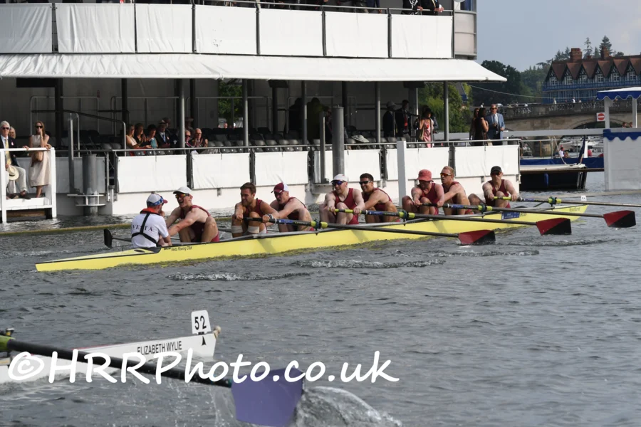 Nick Roll '21 (3 seat) and his crewmates from Vesta RC winning their Wednesday heat of the Thames Cup at Henley Royal Regatta. Photo copyright Henley Royal Regatta.