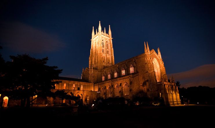  Bryn Athyn Cathedral at night 