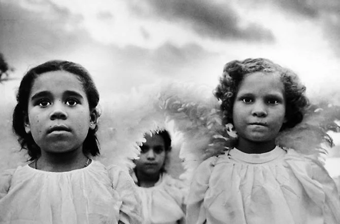 Sebastiao Salgado, Three Communion Girls Juazeira do Norte Brazil 1981. ©Sebastiao Salgado/Amazonas Images. Courtesy Peter Fetterman. 