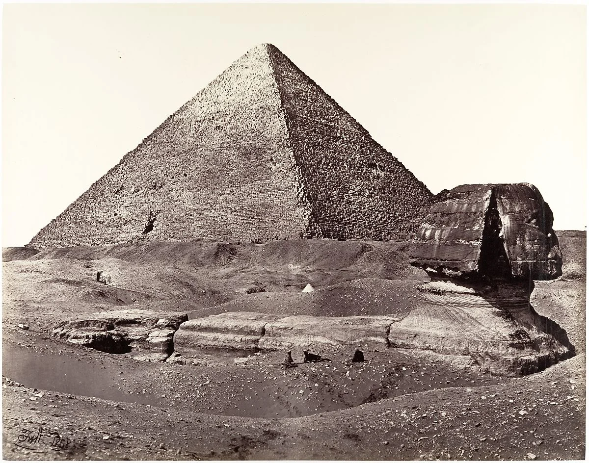 Francis Frith. The Great Pyramid and The Great Sphinx , 1858. Albumen Print.
