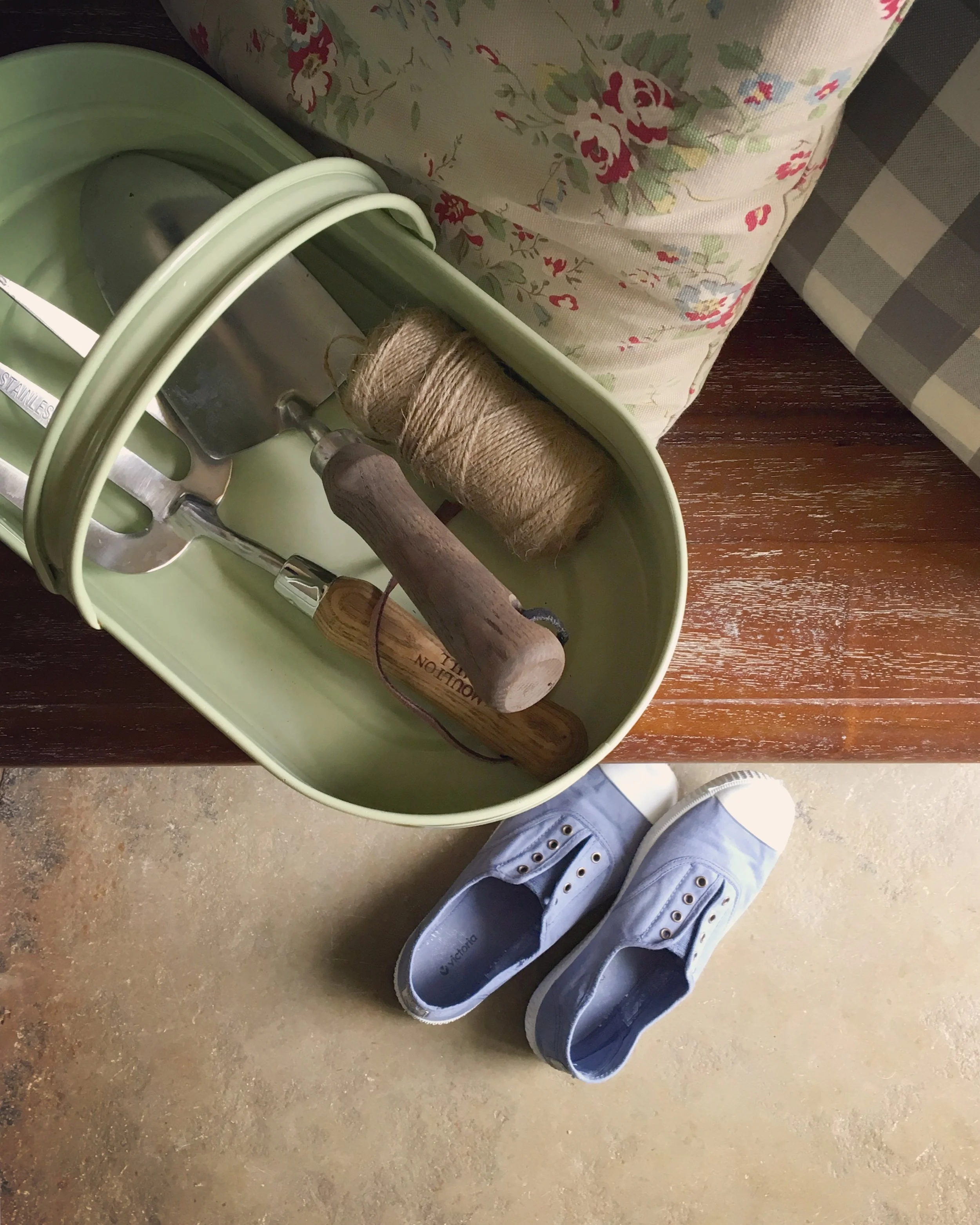 Waiting for the days of canvas shoes by the door.
