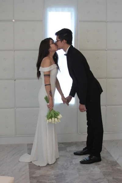 Leaning in for the kiss