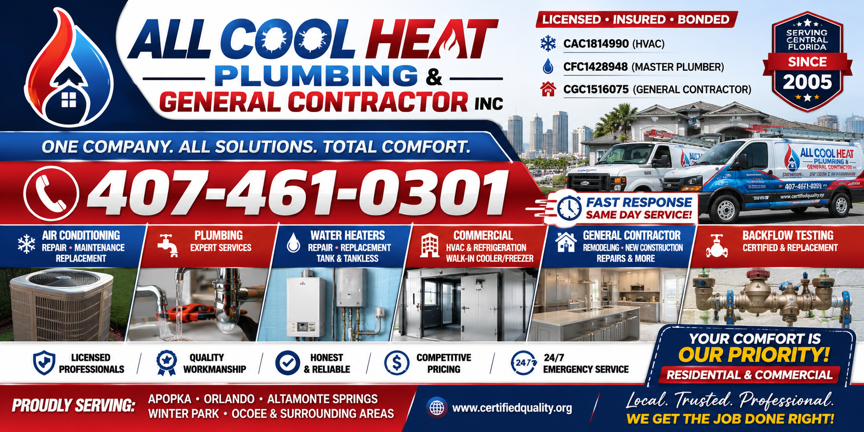 Plumber, hvac, general contractor. Commercial & Residential