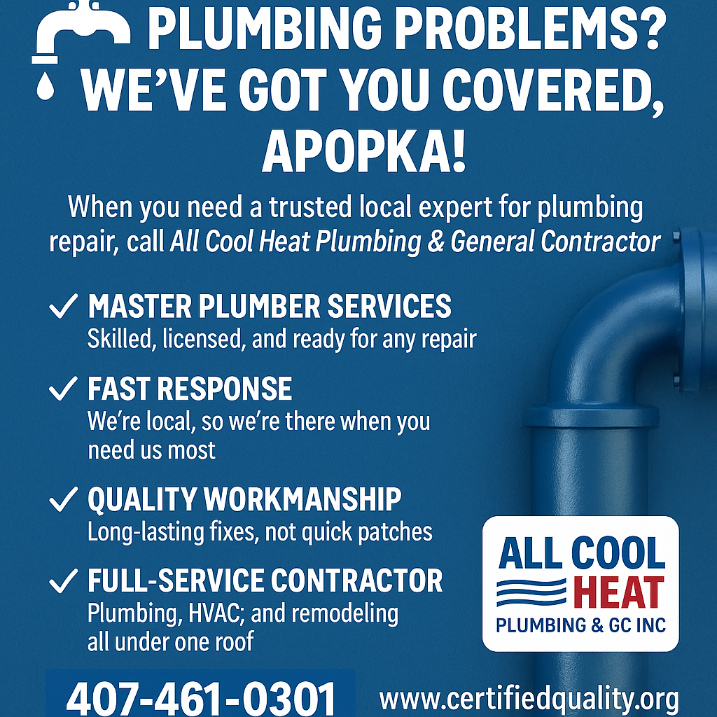 Plumbing problems we got you covered Apopka