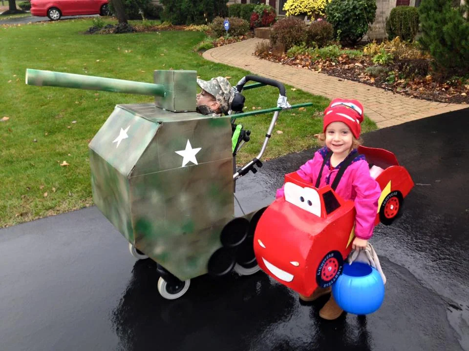 I also built Ava a Lightning McQueen car out of cardboard - she was thrilled!