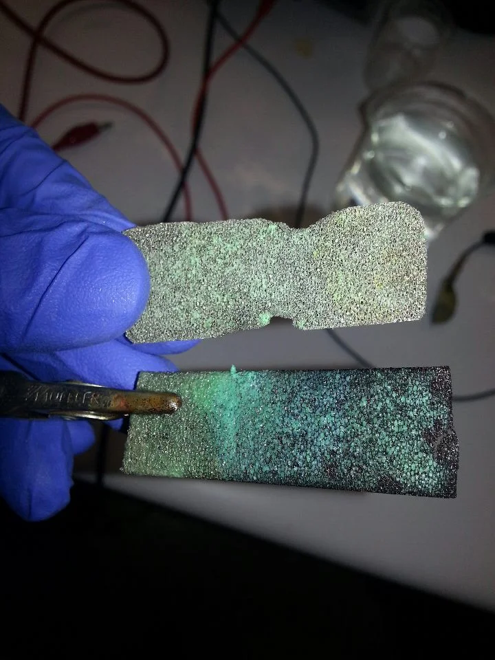 Nickel Hydroxide on the top and Nickel Oxy-Hydroxide on the bottom