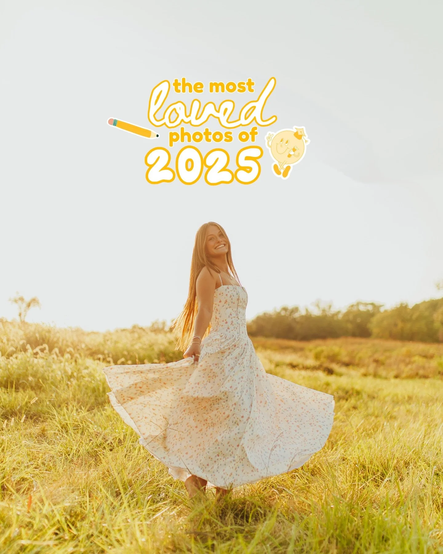 These were the most loved senior photos on my page in 2025!!! ⭐️ You already KNOW those golden hours in wildflower fields are a fan fave!!! 🤭🌸✨