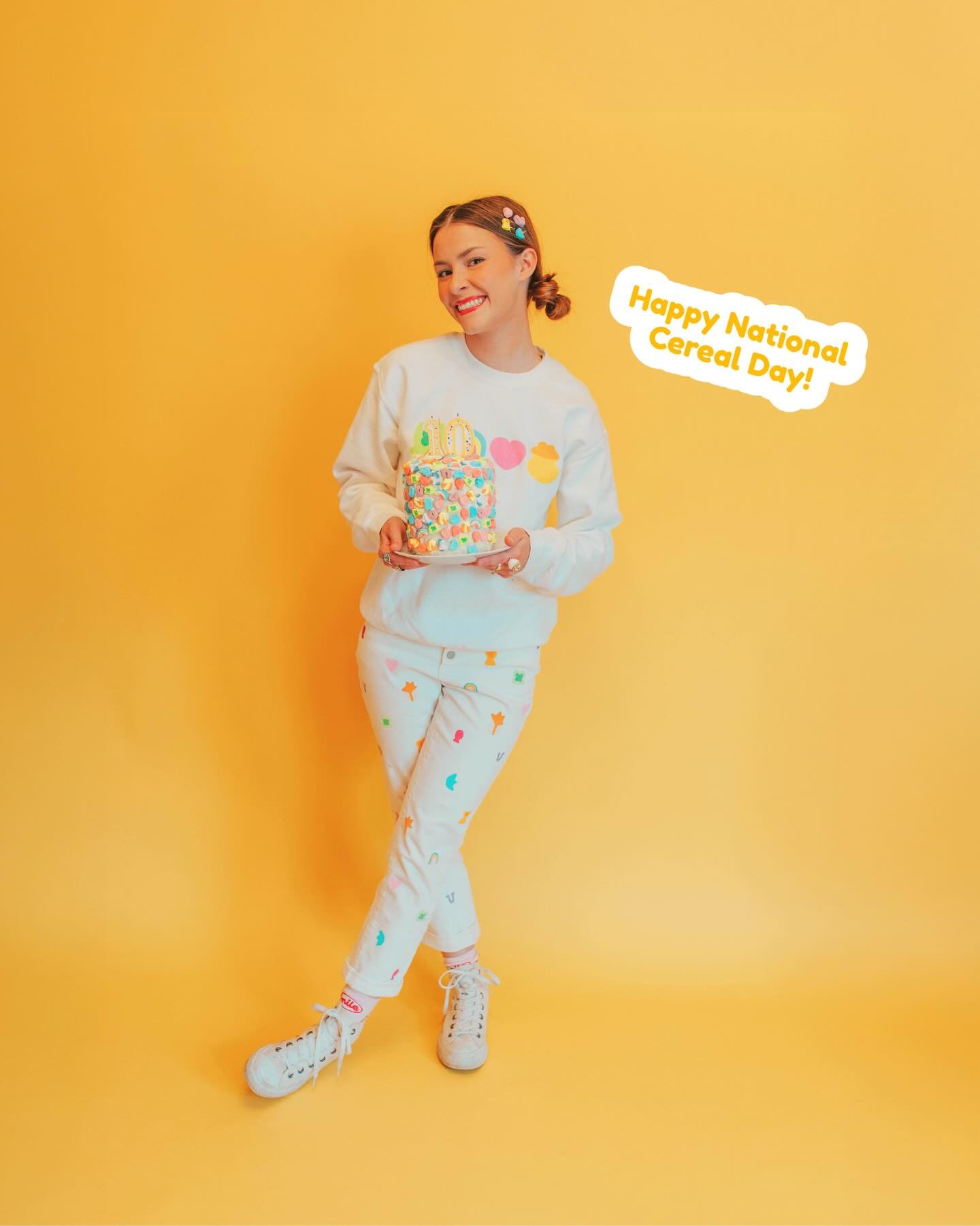 Happy national cereal day! 🥣⭐️💛🌙✨

Celebrating 10 YEARS of cereal day photoshoots! Teen Kaylee would be so proud 🥹🩷 @luckycharms ily