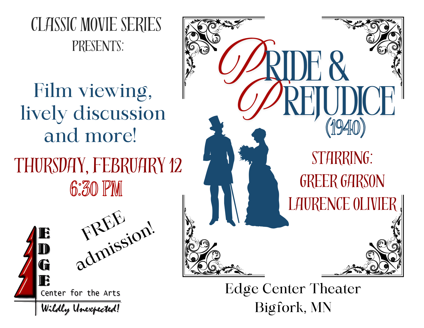 Classic Movie Series presents PRIDE AND PREJUDICE (1940)