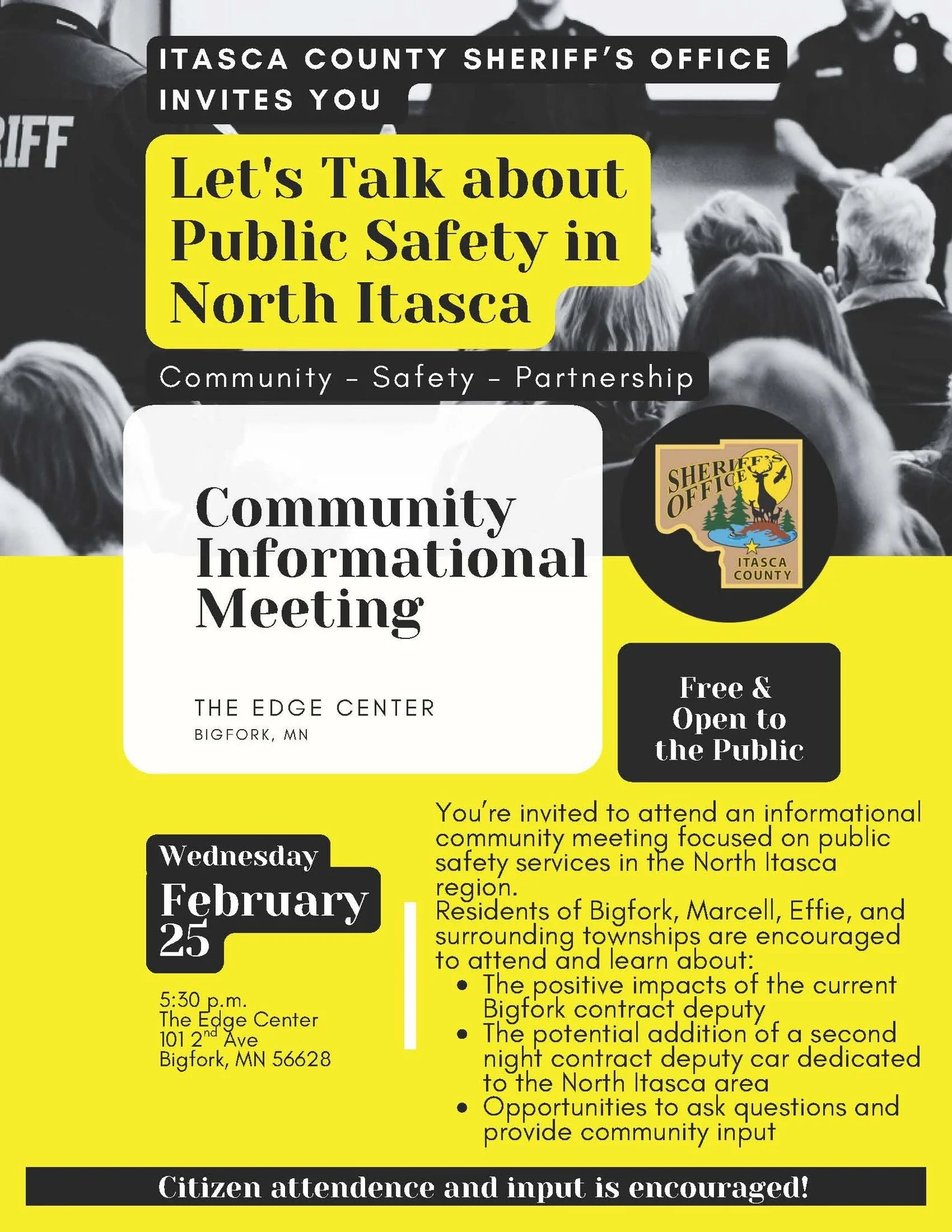 Itasca County Sheriff's Office Community Informational Meeting