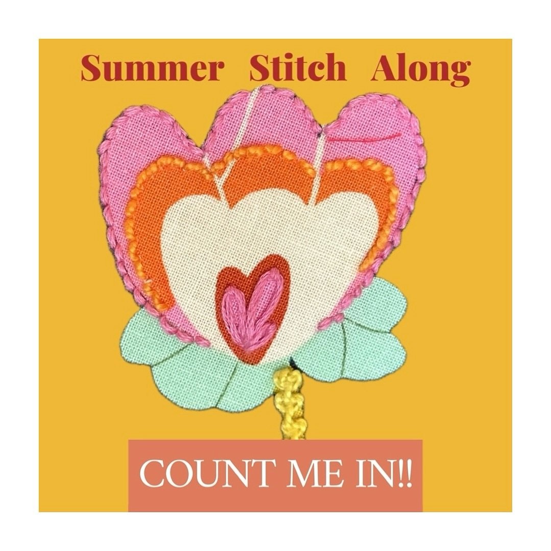 Setting aside time for myself to hand embroider with friends this summer? 
Yes, please 😊🧵 

The free, virtual Summer Stitch Along begins June 1st with weekly videos exploring hand embroidery stitches which we will use to embellish our fabric panel.