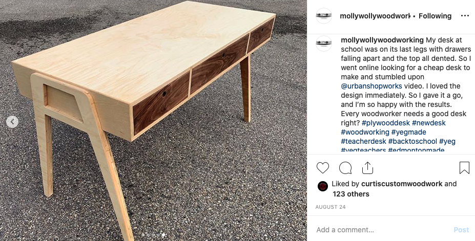 Midcentury Modern Plywood Desk Urban, Modern Desk Woodworking Plans