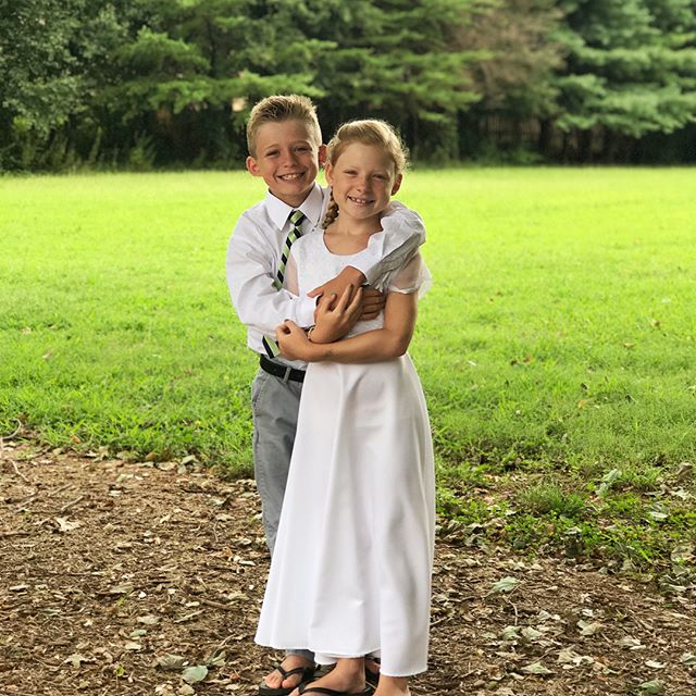 My sweet preemie twins were baptized yesterday, in the same font that I was baptized in 27 years ago, by their dad who was baptized by my dad 13 years ago. It was a very sweet day and they were so happy to share it with our close friends and family! 