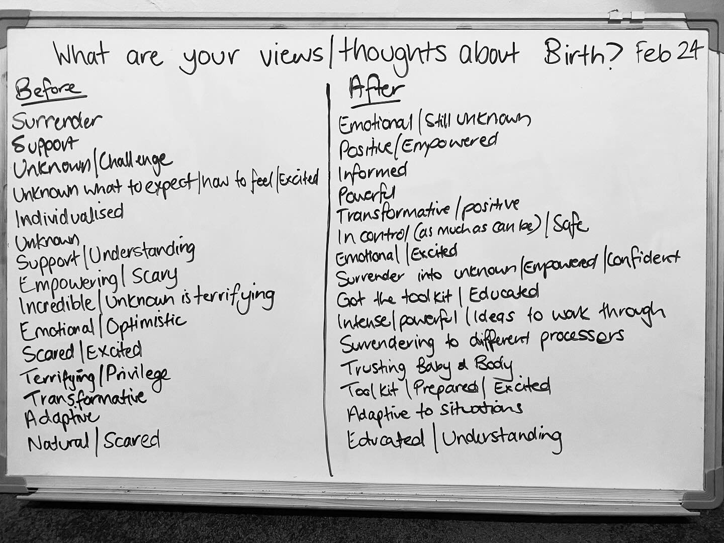 Just another before and after Positive Birth Program that shows just how much can change in just 12hours of independent evidence informed childbirth education with an experienced midwife. 
I was reminded by this group just how much I love teaching th