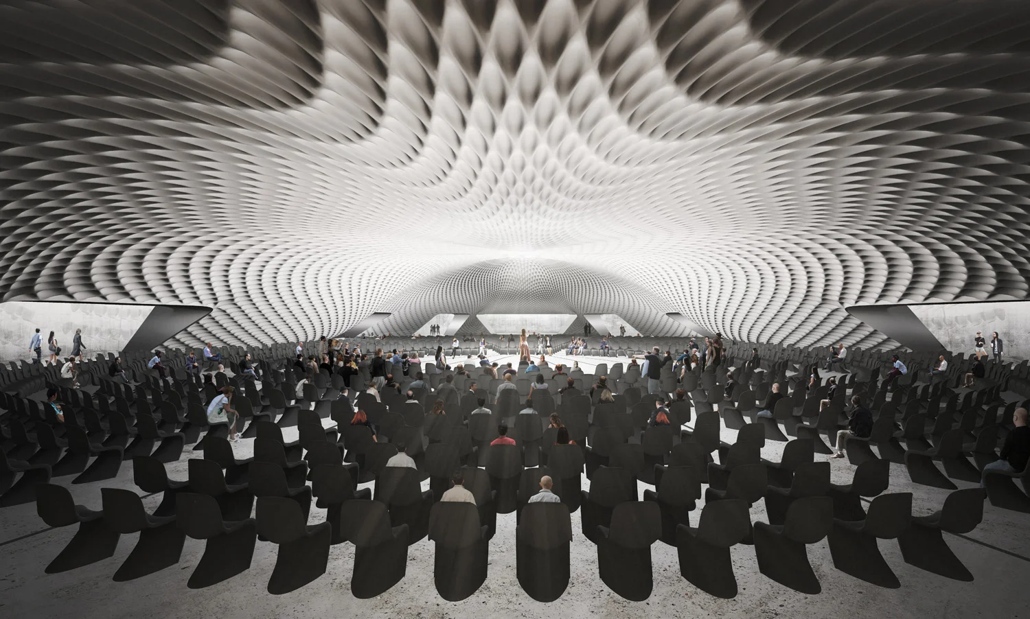 Rome Concrete Poetry Hall Interior