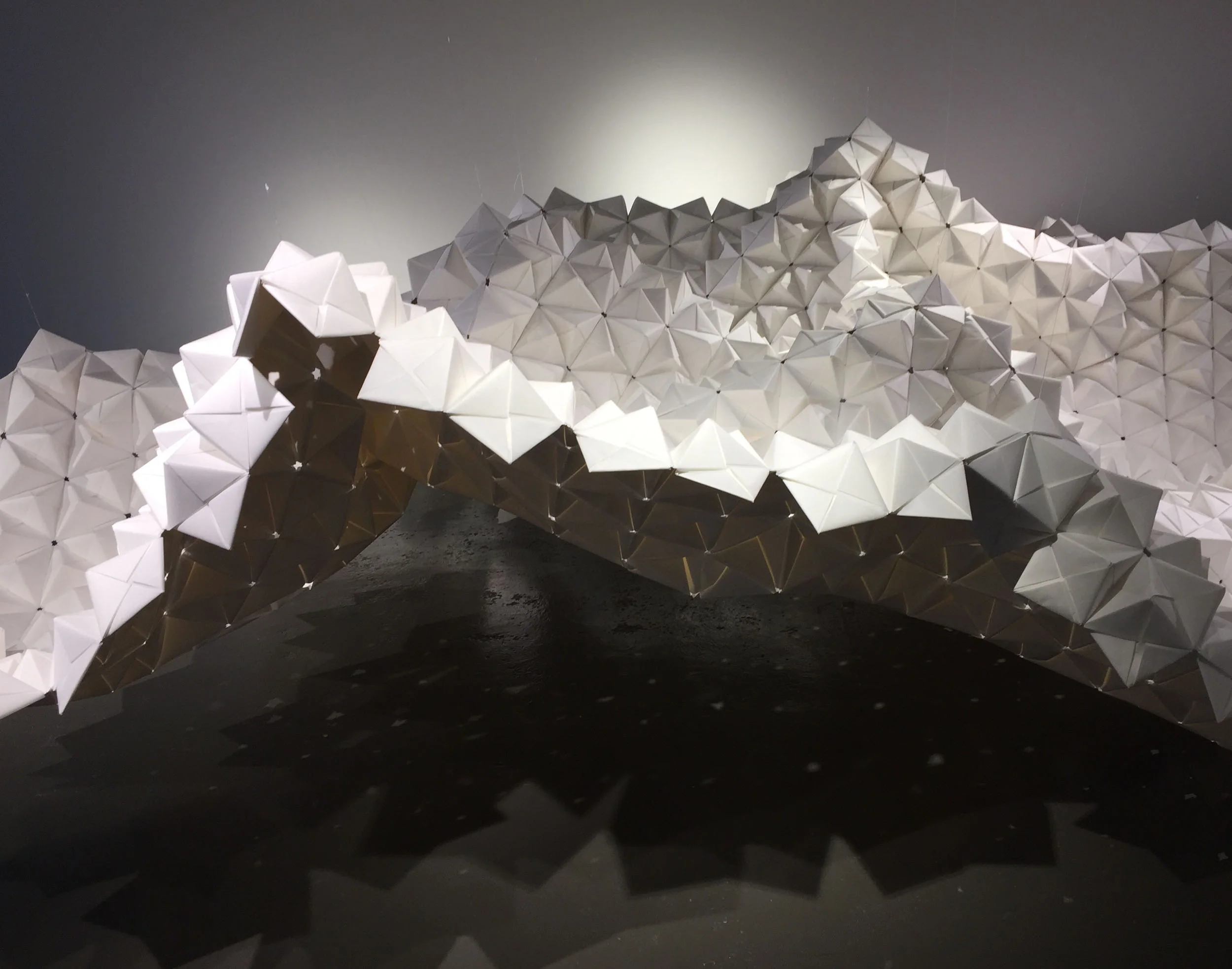 Side view of Beyond Surface art installation for GF Smith in London