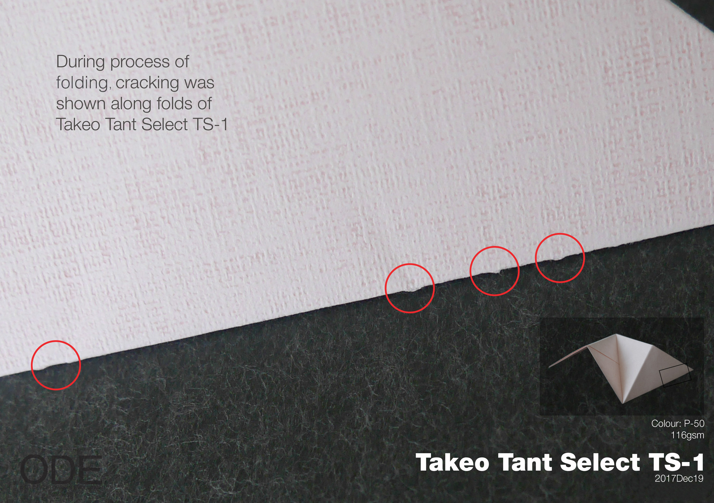 Beyond Surface. Folding endurance test of Takeo Tant Select.