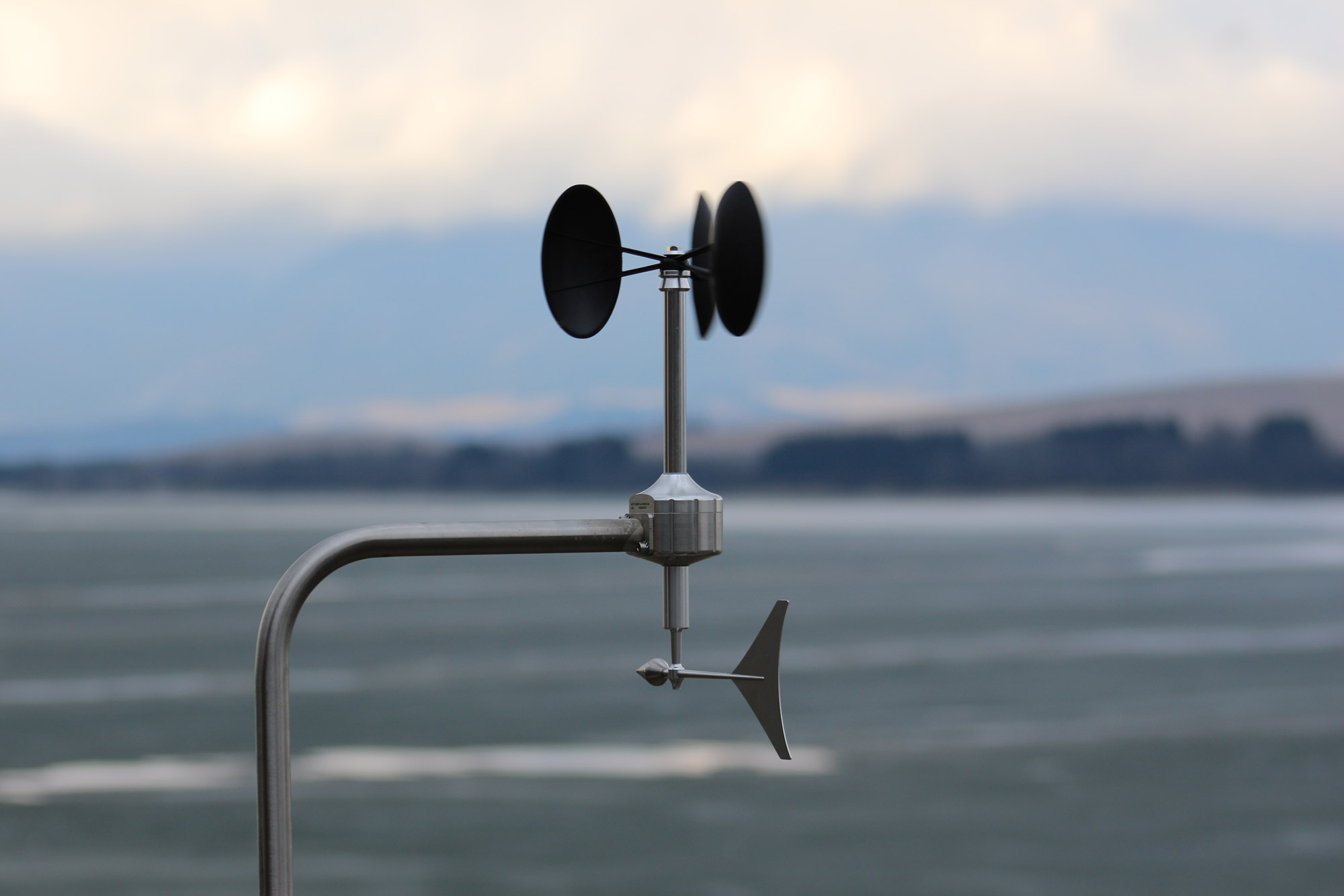 Anemometer on a coastline