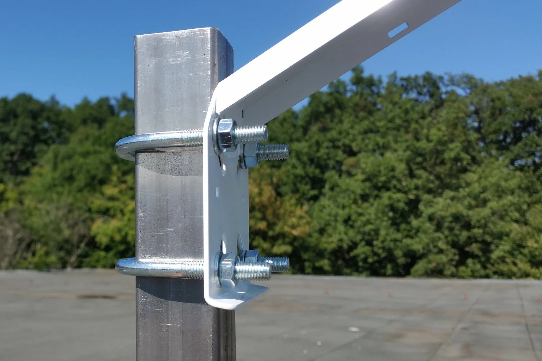 Copy of MeteoHelix-MeteoShield-mounting ubolts on square pipe