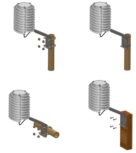 Mounting options of Meteohelix weather stations