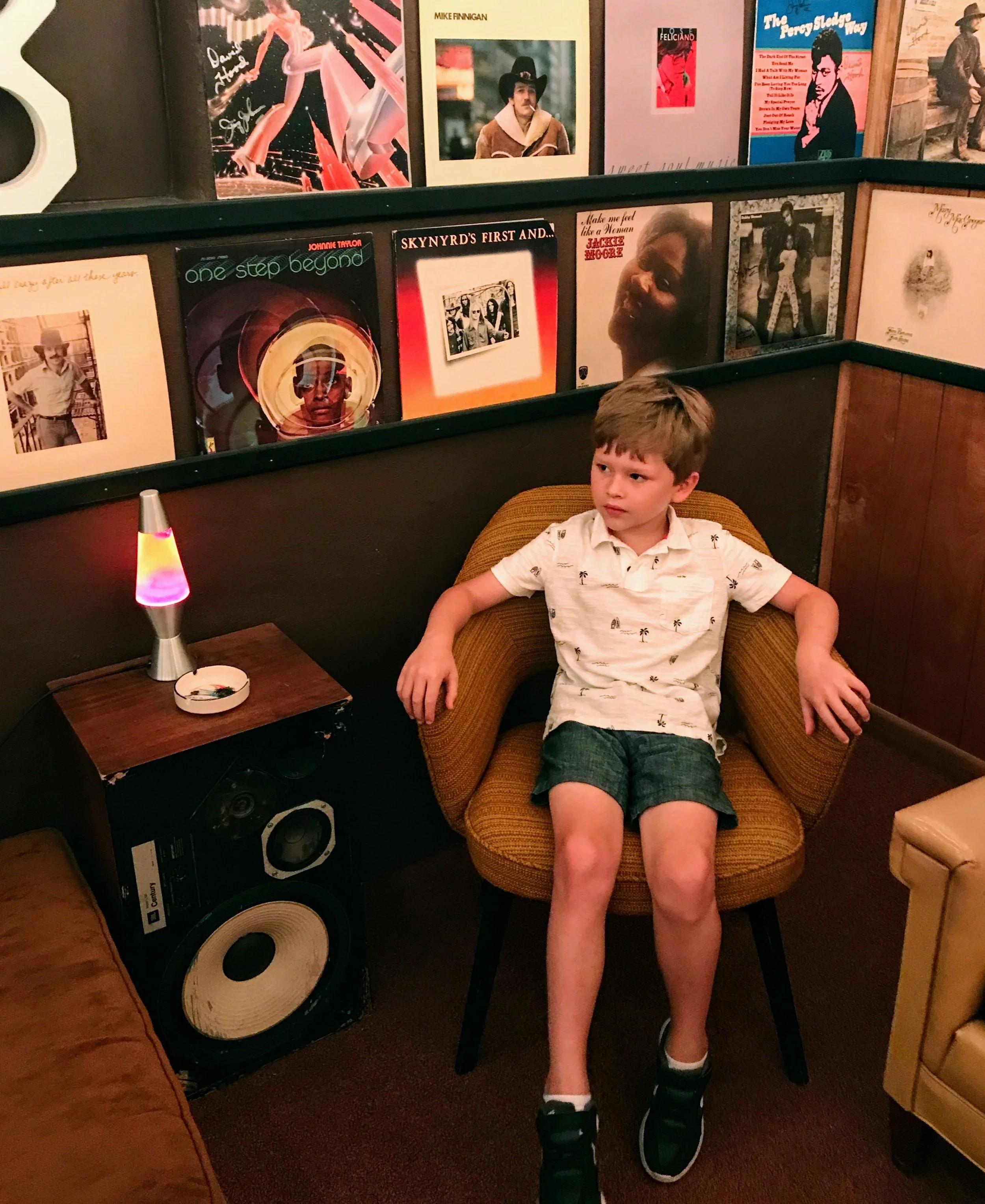 Relaxing for a moment at Muscle Shoals Sound Studios