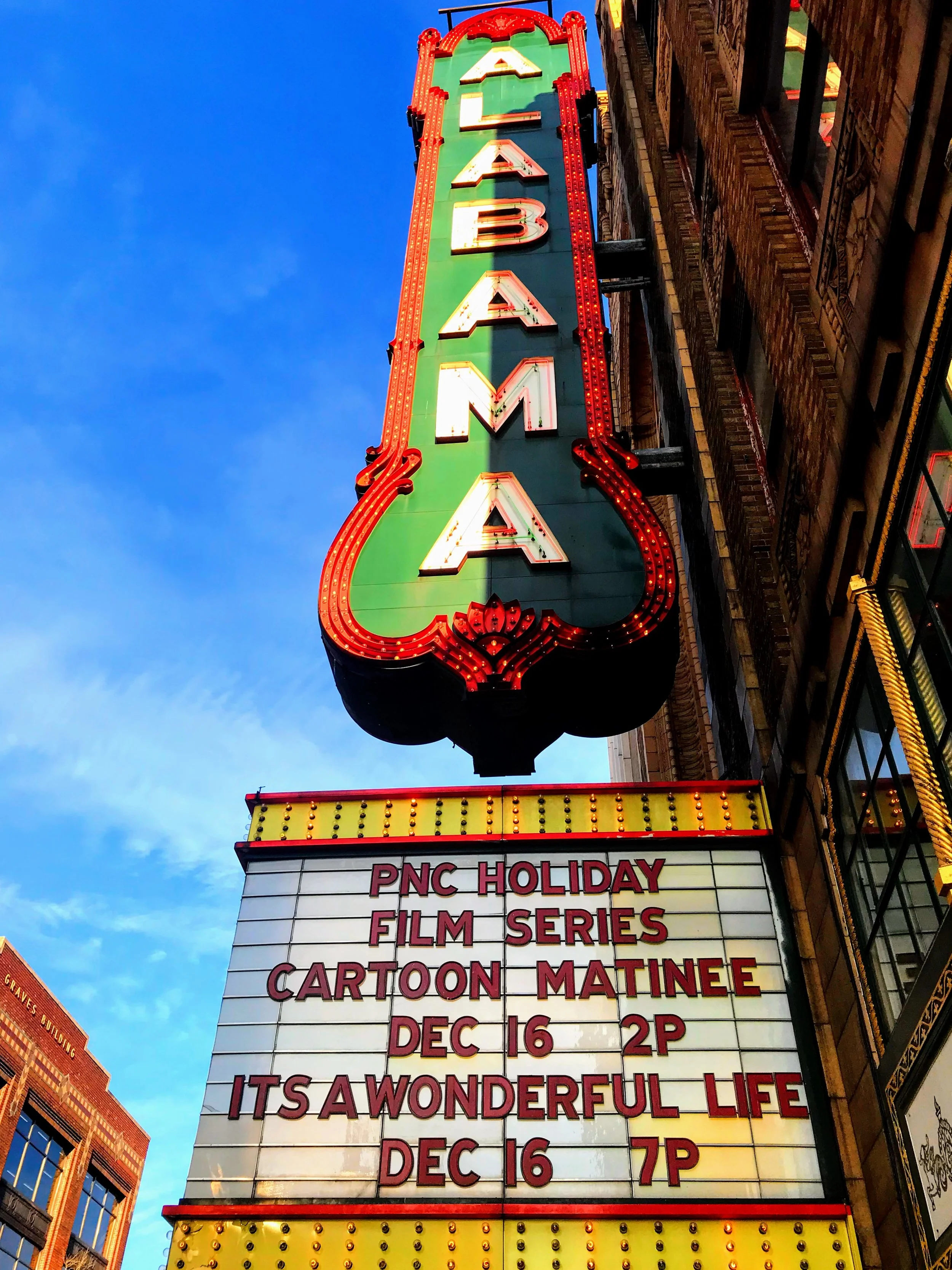 Holiday movies at the Alabama Theatre