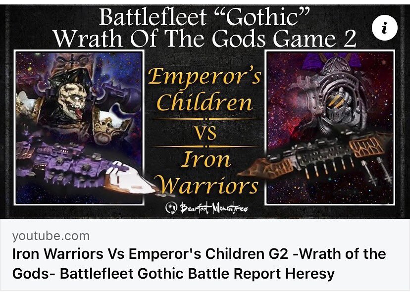 Check out game 2 in the #battlefleetgothic campaign between @bearfoot_miniatures and @thehobbybutterflies over on YouTube!

#bfg #bfh #battlefleetgothic #battlefleetheresy