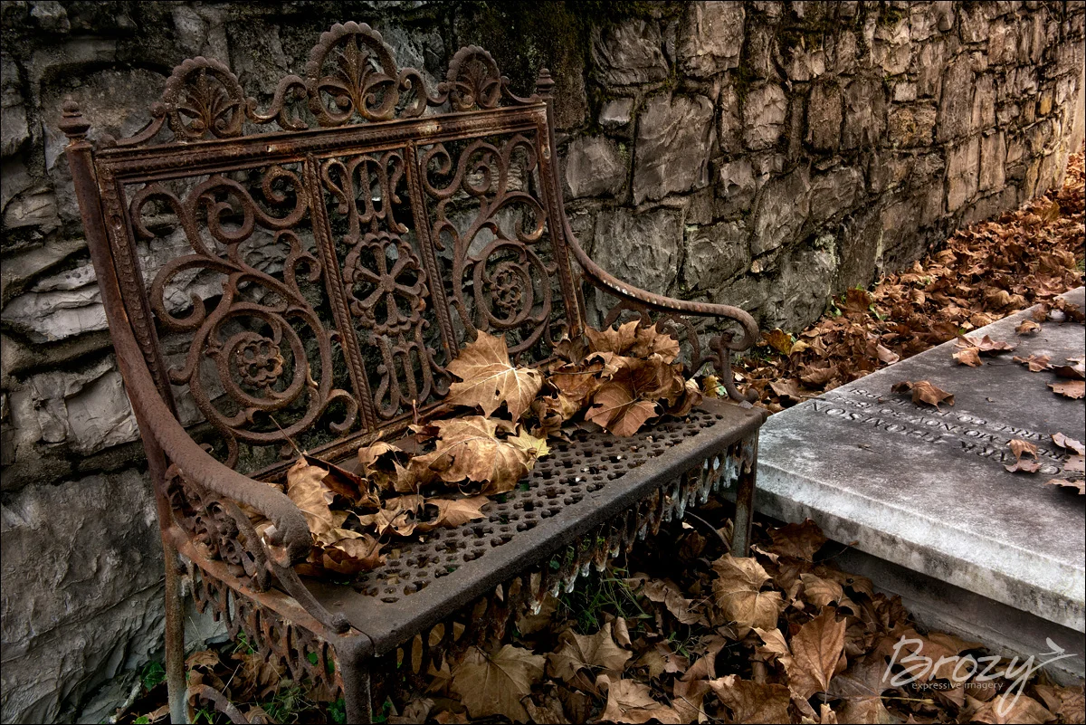 graveyard bench