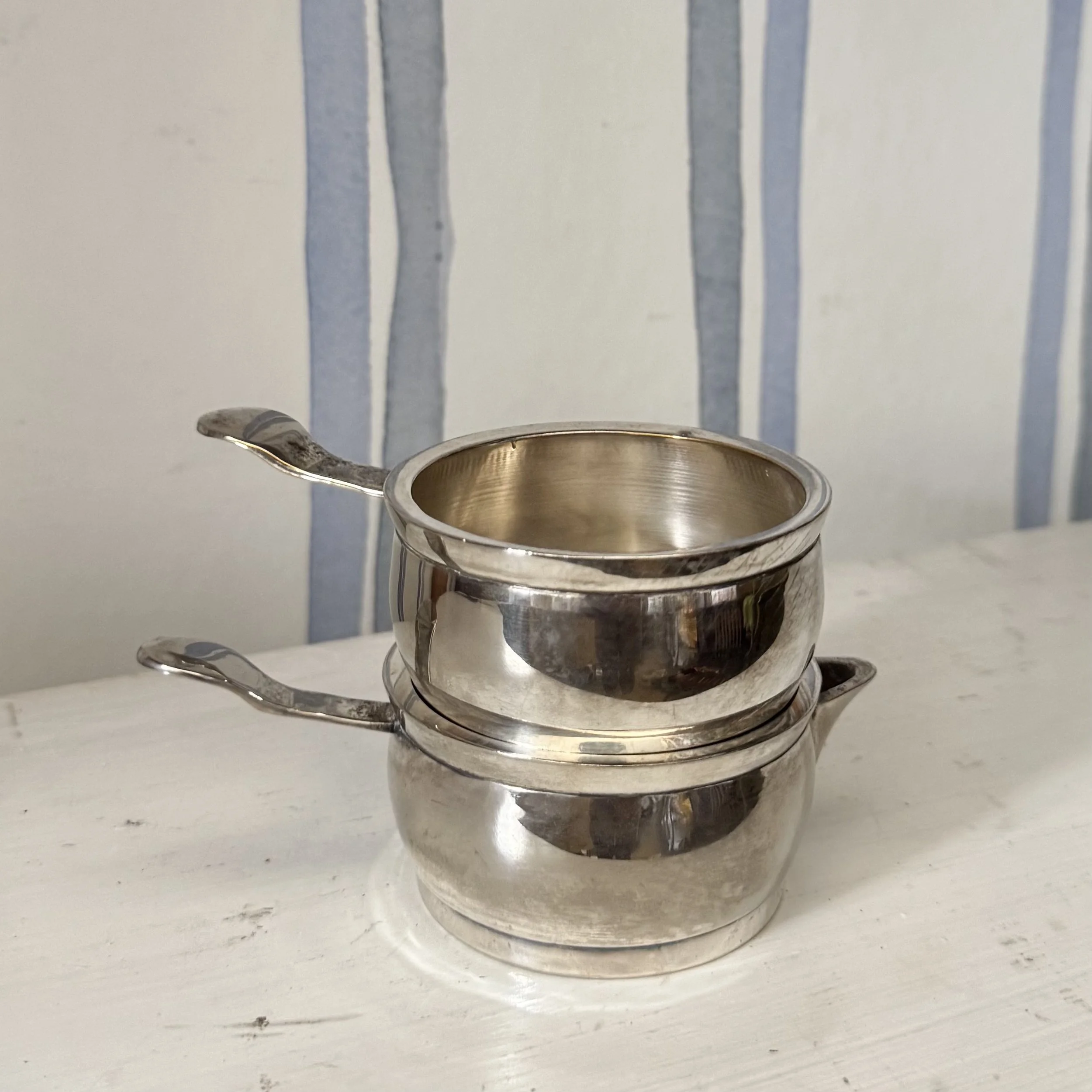 Silver Plated Stackable Sugar & Creamer