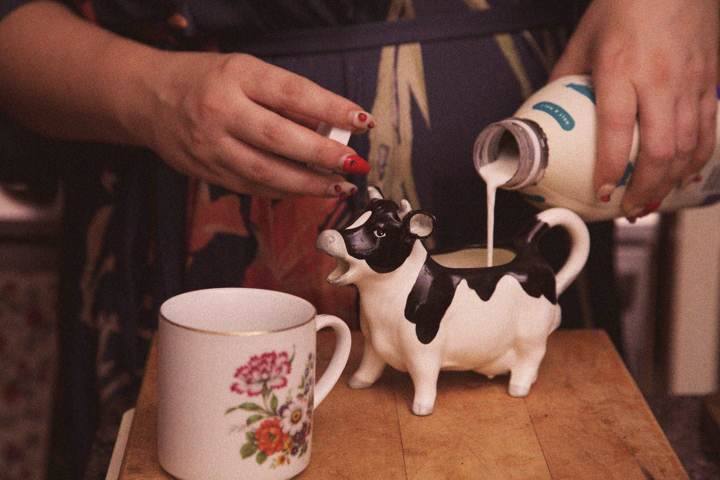 Black & White Ceramic Cow Creamer