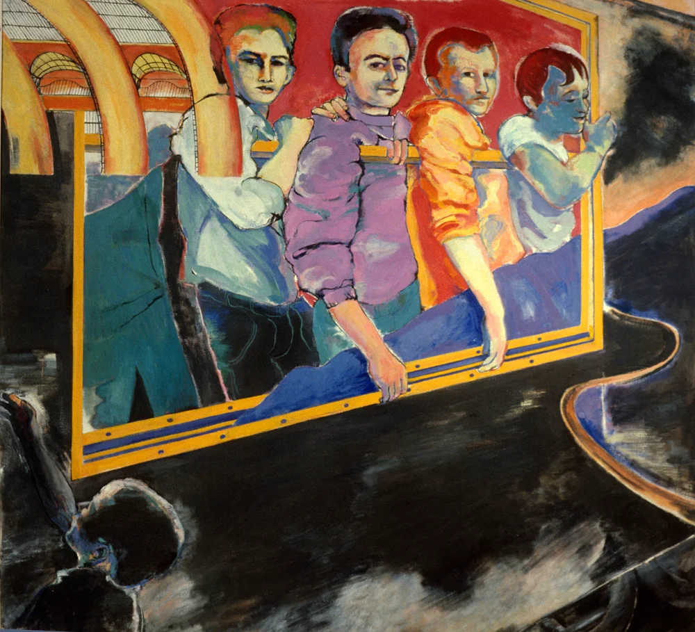 Passengers , 1991, oil paint on linen, 72" x 80" (private collection)
