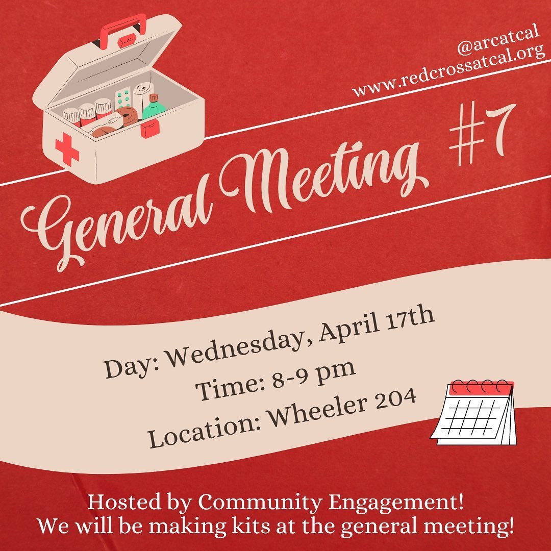 Join us for our 7th and LAST general meeting on Wednesday, April 17th, from 8-9pm at Wheeler 204! 

This meeting will be hosted by Community Engagement Committee! Prepare for a fun activity where we will be making kits at the general meeting! Hope to